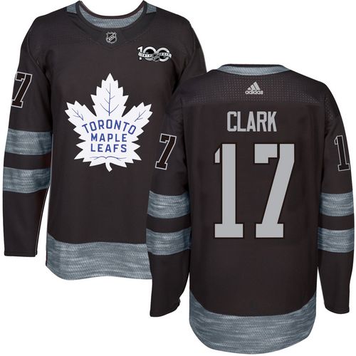 Adidas Maple Leafs #17 Wendel Clark Black 1917-100th Anniversary Stitched NHL Jersey